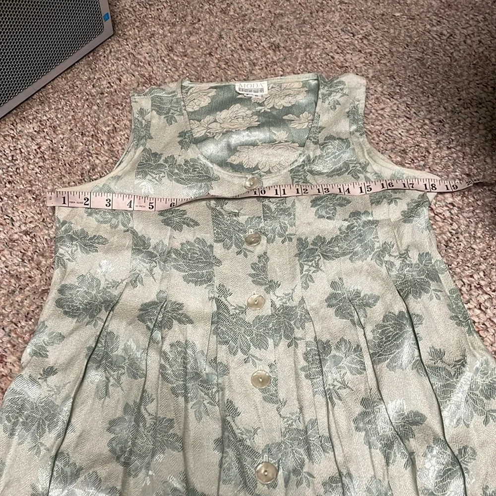 Vintage 90s satin flower on matte back maxi dress with button front - Picture 4 of 9